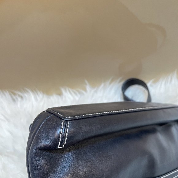 Vintage Y2k Coach Legacy Soho Black Leather Contrast Stitch Crossbody Hand Bag - Picture 5 of 10
